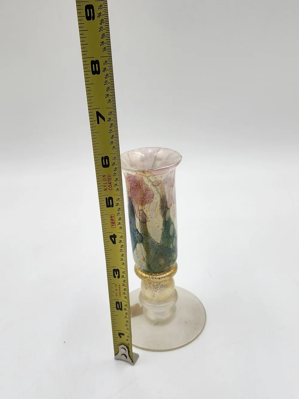 Vintage Isle Of Wight Glass Candle Holder Made In England